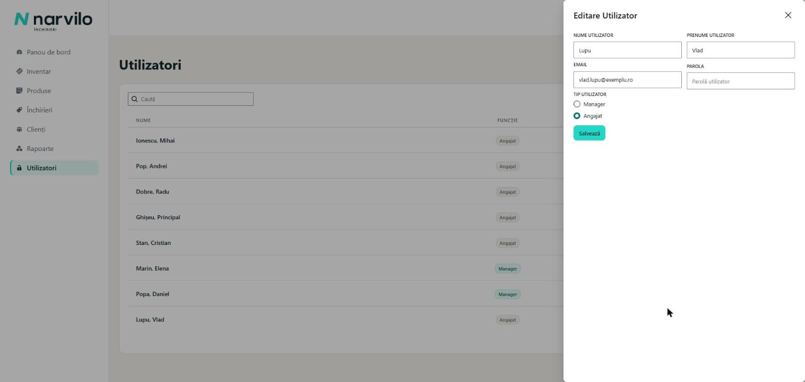 Fereastra Editare Utilizator